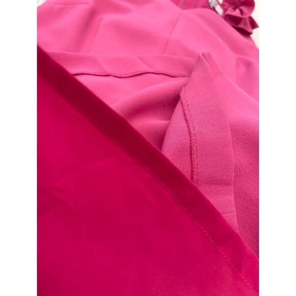 Kasper Women Sleeveless Pink Ruffle V Neckline Sheath Dress Size 8 - Picture 8 of 10